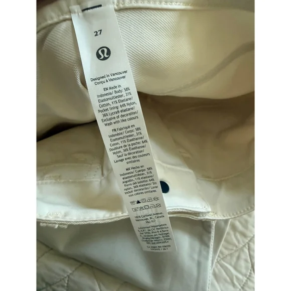 Women's Lululemon EasyFive Mid-Rise Relaxed Straight Pant 27 Beige - Picture 5 of 5